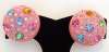 Weiss Style Pink Plastic Earrings ~ Pastel Rhinestones