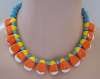 PARROT PEARLS Ceramic Candy Corn Choker Necklace