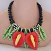 Parrot Pearls Ceramic Anthurium Necklace