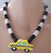 Flying Colors Ceramic Yellow Taxi Cab Necklace