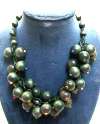 Dangling Painted Wood Grapes Necklace