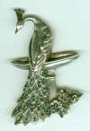 Theda Sterling Peacock & Birdbath Brooch