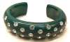 Hunter Green Cuff Studded w/Rhinestones