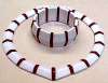 Avon Red & White Plastic Necklace & Stretch Bracelet
