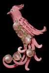 Potmetal Cockatoo with Pink Cabochons Brooch