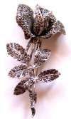 Vintage Marcasite Floral Rose Brooch