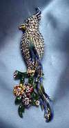 Coro Bird of Paradise Rhinestone & Enamel Fur Clip