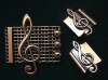 RENOIR Copper Music Staff Brooch Set