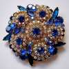 JULIANA Blue & Aurora Borealis Swirl Brooch