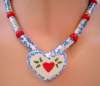 Flying Colors Pennsylvania Dutch Style Heart Necklace
