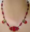 Czech Deco Red Necklace - Step Centerpiece