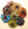 Swoboda Gemstone Floral Cluster Brooch