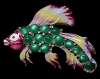 1940's Coro Beta Fighting Fish Pin Brooch