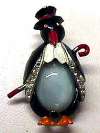 Coro Glass Belly Penguin Fur Clip