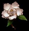 Warner White Mechanical Flower Brooch