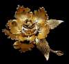Warner Goldtone Mechnical Flower Brooch