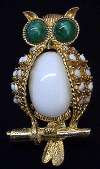 DeNicola White Belly Owl Pin