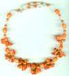 Vintage Venetian Glass Bird Necklace ~ Coral Colored