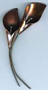 Stuart Nye Copper Calla Lily Bouquet Brooch