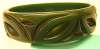 Bakelite Hunter Green Carved Bangle