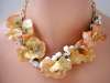 Leo Glass Celluloid & Glass Flower Necklace