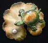 Robert Enameled Lily Pad with Turtle Pin