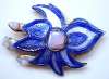 Andree Bazot Blue Flower Pin