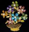 Swoboda Semi-Precious Gemstone Flower Pot Pin