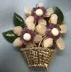 Swoboda Gemstone Flower Basket Brooch