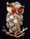 Swoboda Biwa Pearl Owl Pin