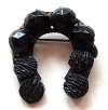 Victorian Mourning Pin ~ Crepe Stone Horseshoe