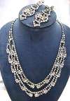 Rhinestone Festoon Necklace/Earrings