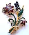 Vintage 1940's Enameled Daffodil Flower Brooch