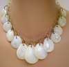 Plastic Link Necklace with White Seashells