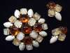 Juliana Style Topaz Brooch Earring Set