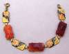 Art Deco Enamel & Carnelian Glass Oriental Theme Bracelet