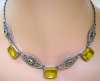 Filigree & Citrine Glass Necklace