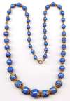 Czech Lapis Glass Bead Necklace