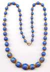 Czech Lapis Glass Bead Necklace