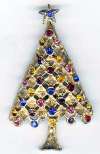 Multicolor Rhinestone Christmas Tree Pin