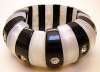 Lucite Black & White Stretch Bracelet