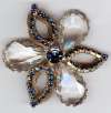 Huge Clear Glass & Sapphire Blue RS Brooch