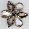 Huge Clear Glass & Sapphire Blue RS Brooch