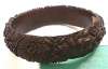 Chocolate Brown Celluloid Floral Bangle