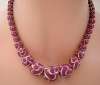 Cut Celluloid Purple & Cream Necklace