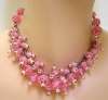 Vintage Necklace ~ Clusters of Pink Glass Beads