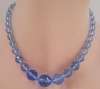 Vintage Light Blue Crystal Bead Choker Necklace