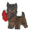 Carved Wood Scotty Dog Pin
