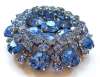 Vintage Tiered Baby Blue Rhinestone Brooch