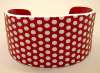 Red & White Laminate Polka Dot Cuff Bracelet